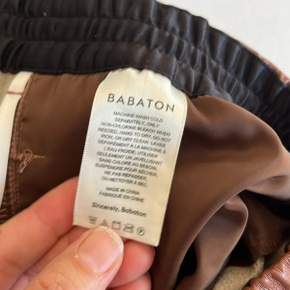 Babaton Zedel Vegan Leather Joggers Size Large, Cognac  Color. Streetwear - Picture 7 of 11